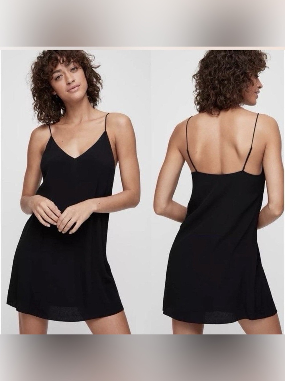 Wilfred Black Mini Slip Dress Wilfred Aritzia black Vivienne slip dress As is